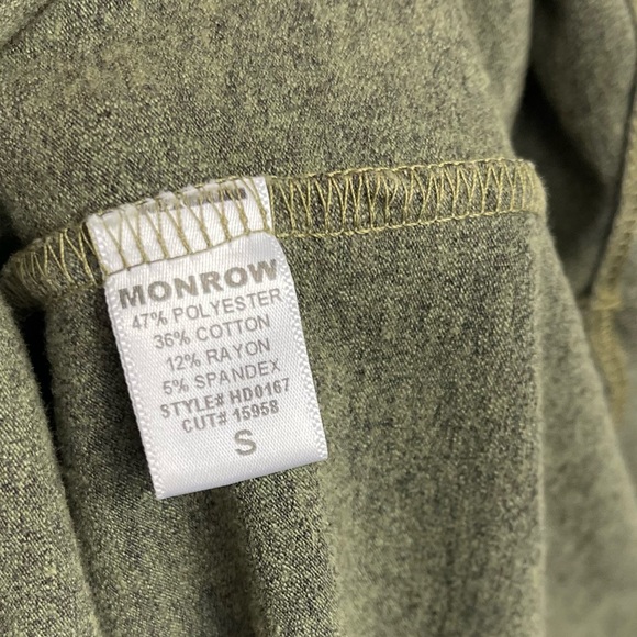 Monrow REVOLVE V Neck Racer Back Dress in Army Green Midi Ruched Bodycon S - Picture 9 of 12